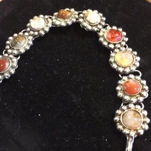 Vintage artesian bracelet silver with stones